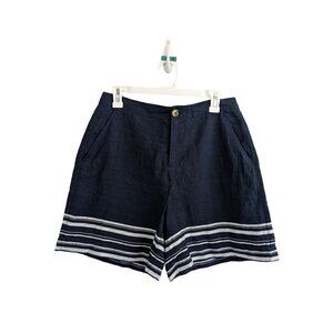 Ecru Linen Nautical Casual Shorts Women's Size 6